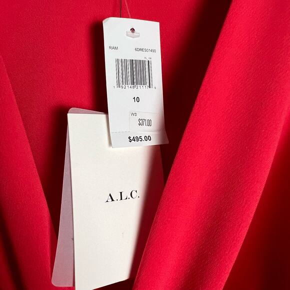 A.L.C. Zoey Red Cutout Twist Front Long Sleeve Mini Dress Size 10 - Picture 12 of 13